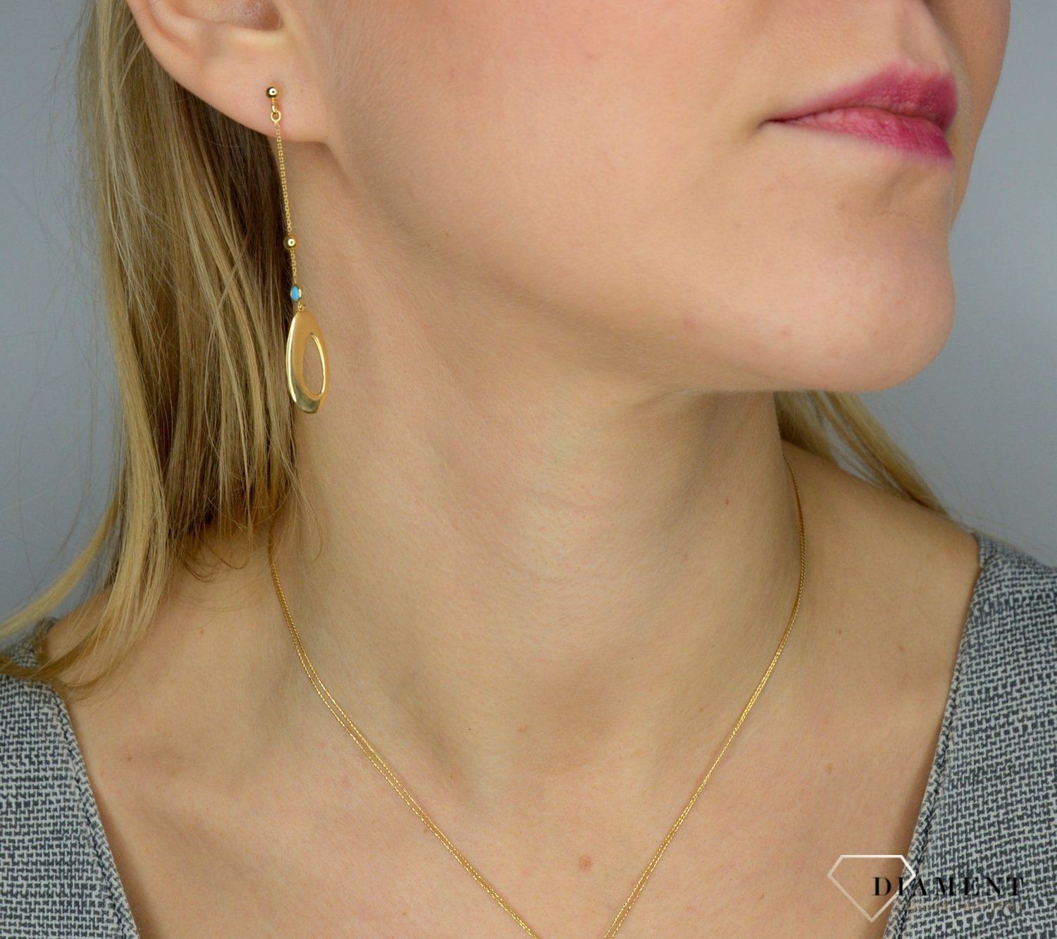 Złote kolczyki próby 585 wisząceOROZ900470.jpg